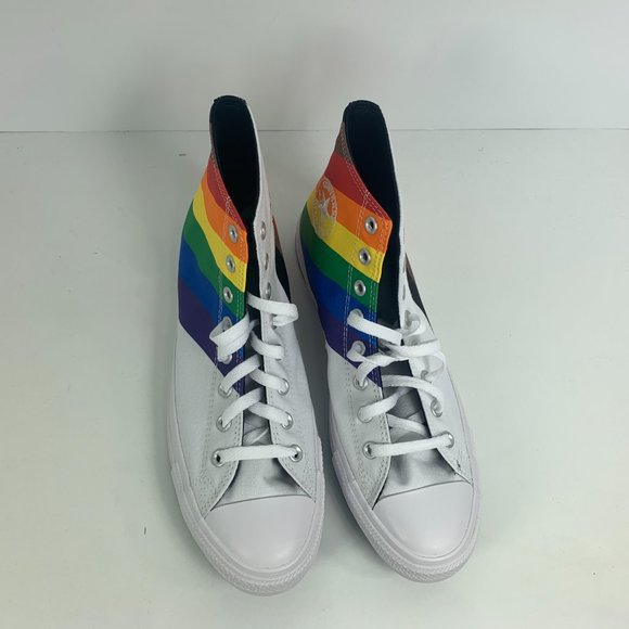 Converse Mens CTAS Hi Pride Canvas 167758C White/University Red/Multi NWB - Picture 8 of 11